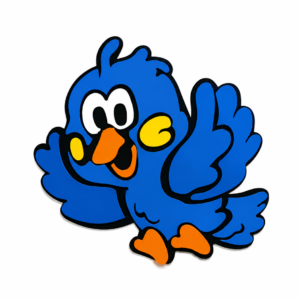 Blue Bird Educational Wall Sticker for Kids displayed on a classroom wall with colorful child-friendly design